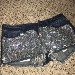 Dark Wash PINK Shorts